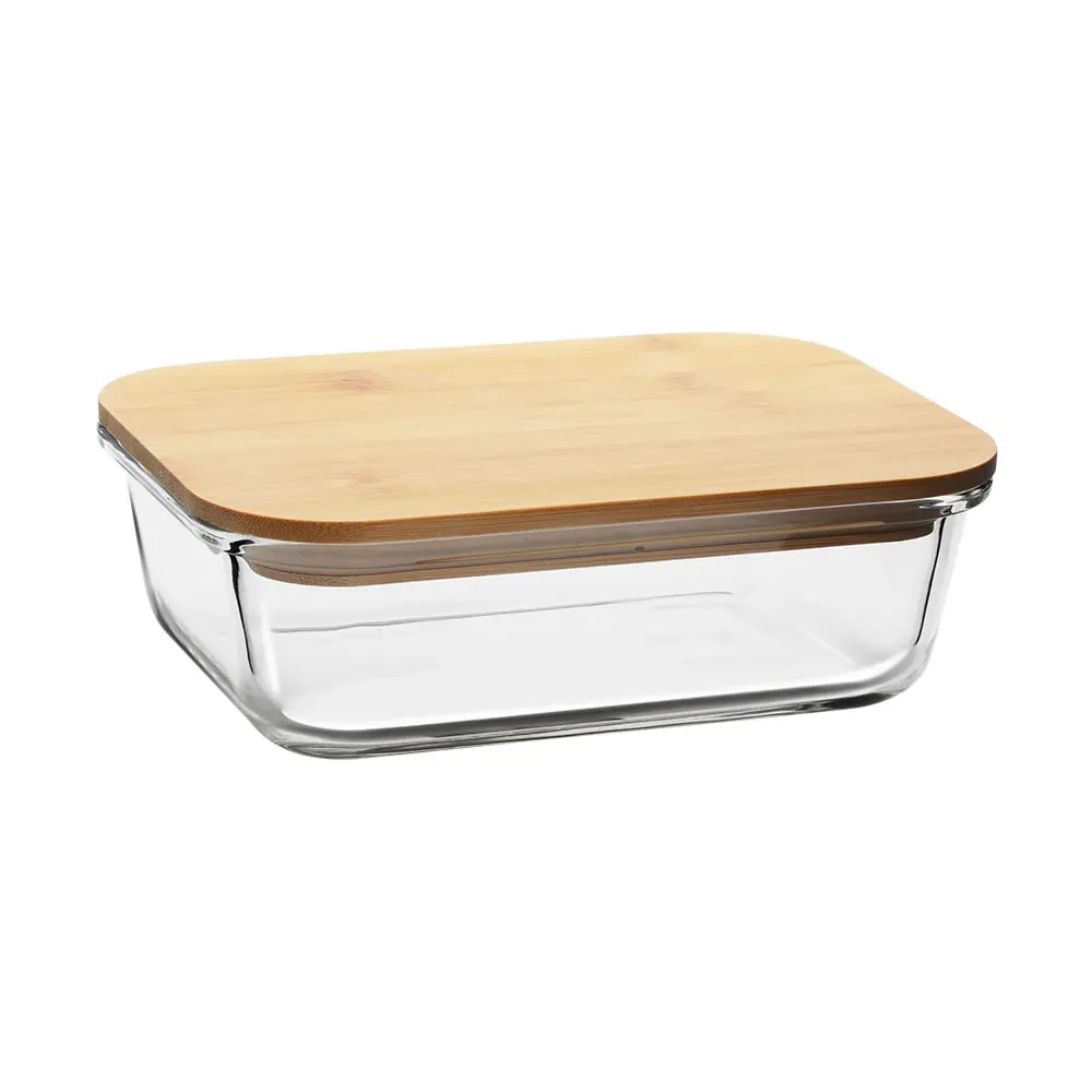 Пищевые Контейнеры, круглые, прямоугольные, квадратные, стеклянные контейнеры с бамбуковыми крышками