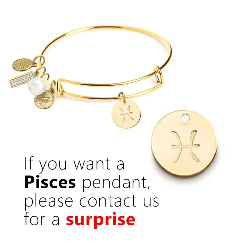 V&R Zodiac Jewelry Alex gold  Plated Bracelet Men Adjustable Zodiac Bracelet For Women