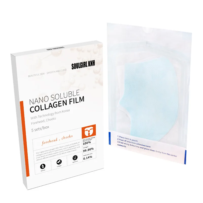 Private label remove forehead nasolabial folds wrinkles lifting Dissolve Type III collagen Forehead cheek facial mask kit