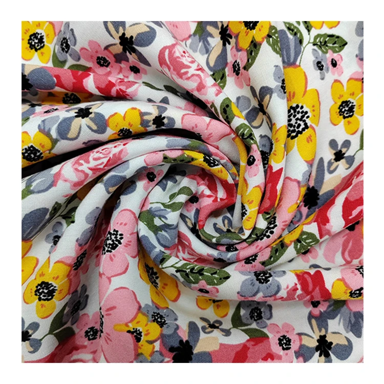 Woven Material Clothes Fabric Luxury Fabric Designs Rayon Viscose Printed Fabric Stock Lot