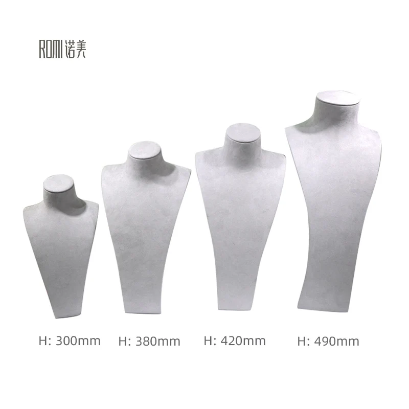 Romi Luxury Resin Velvet Pendant Jewellery Exhibitor Mannequins Bust Necklace Display Stand