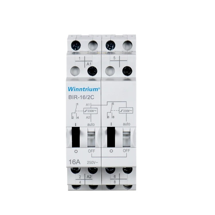 
home hotel use modular din rail relay 16A AC/DC 1P 230V impulse relay 1631 manufacturer CE certified 4P 2Module 3 Normal Open+1C 