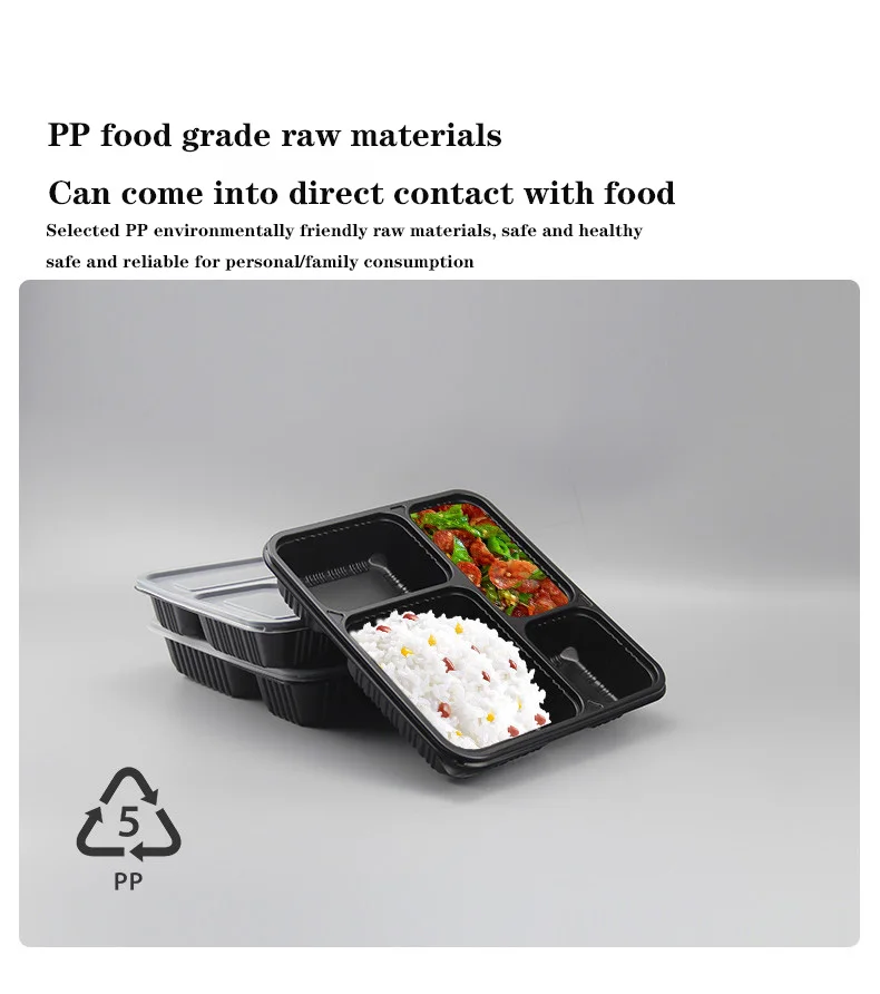 Japanese Style Rectangular Disposable Fast Food Takeout Box Sushi Bento Dividing Box for Party Plates