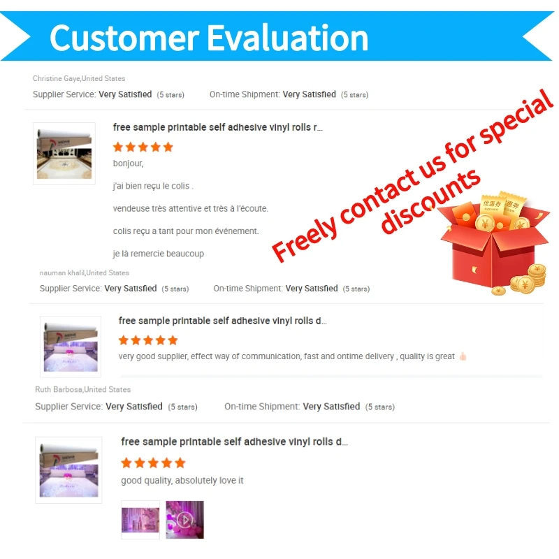 Wholesale Printable Self-Adhesive PVC Vinyl Rolls Removable Glue Glossy Matte Surface Wedding Dance Floor Decor