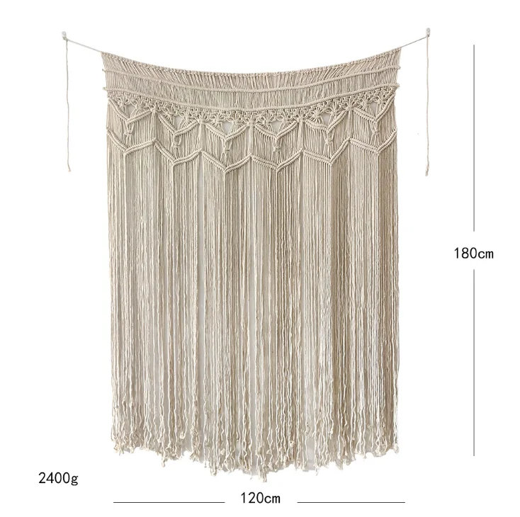 Wholesales Handmade Wall Hanging Curtain Art Creative Indoor Bohemian Macrame Woven Wall Hanging Tapestry For Home