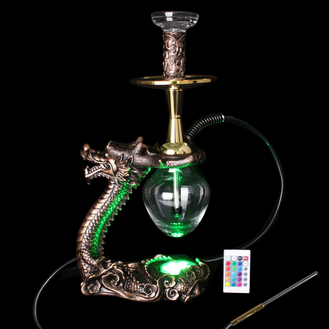 Chinese elements Oriental dragon hookah with light single pipe creative shape shisha