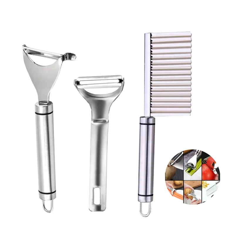 Wavy Crinkle Cutting Tool French Fry Slicer Cutter Vegetable Salad Chopping Knife Potato Cutter