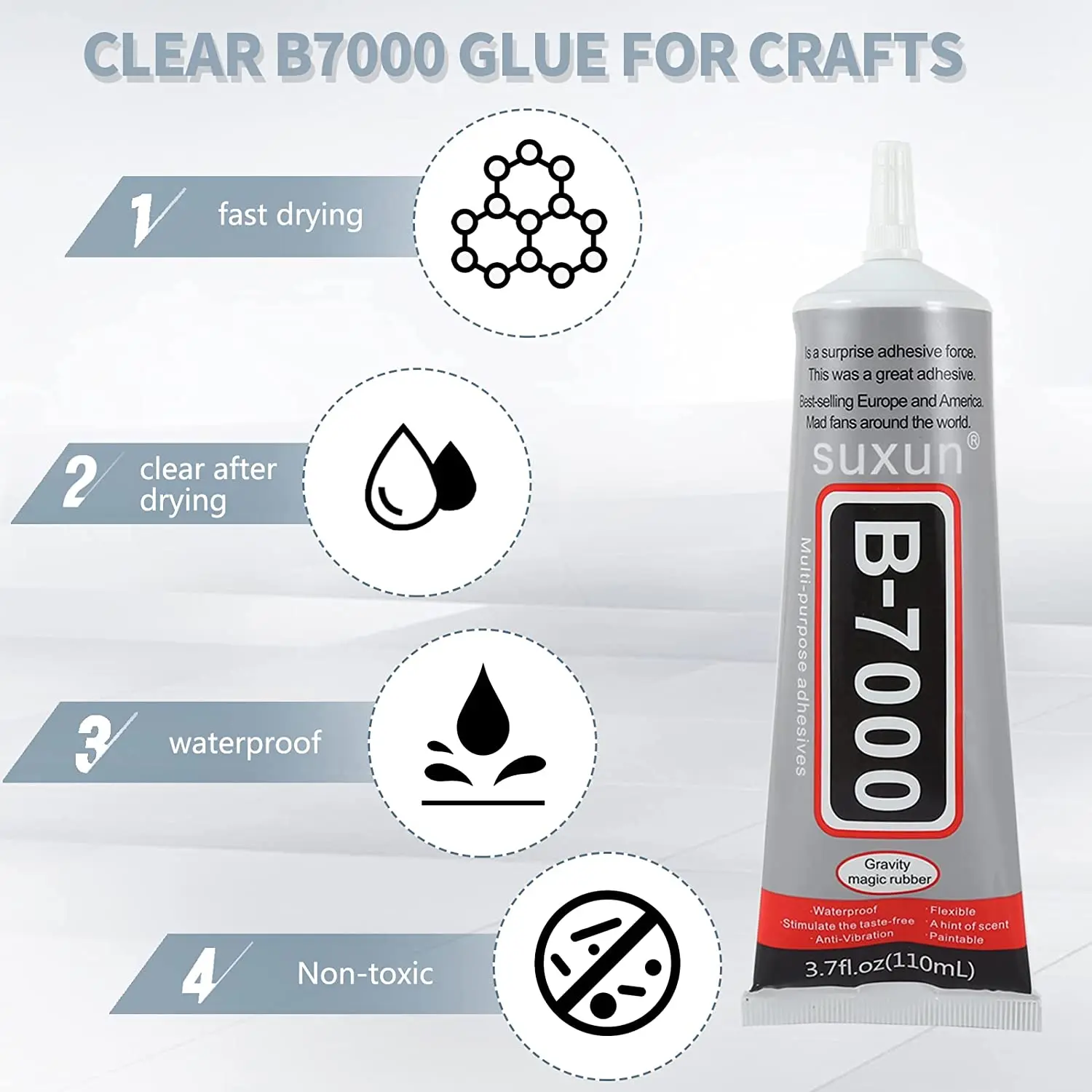 Multipurpose B7000 Medium Adhesives Transparent black Liquid Glue 3ml 9ml 15ml 50ml 110ml for DIY and mobile phone  repair