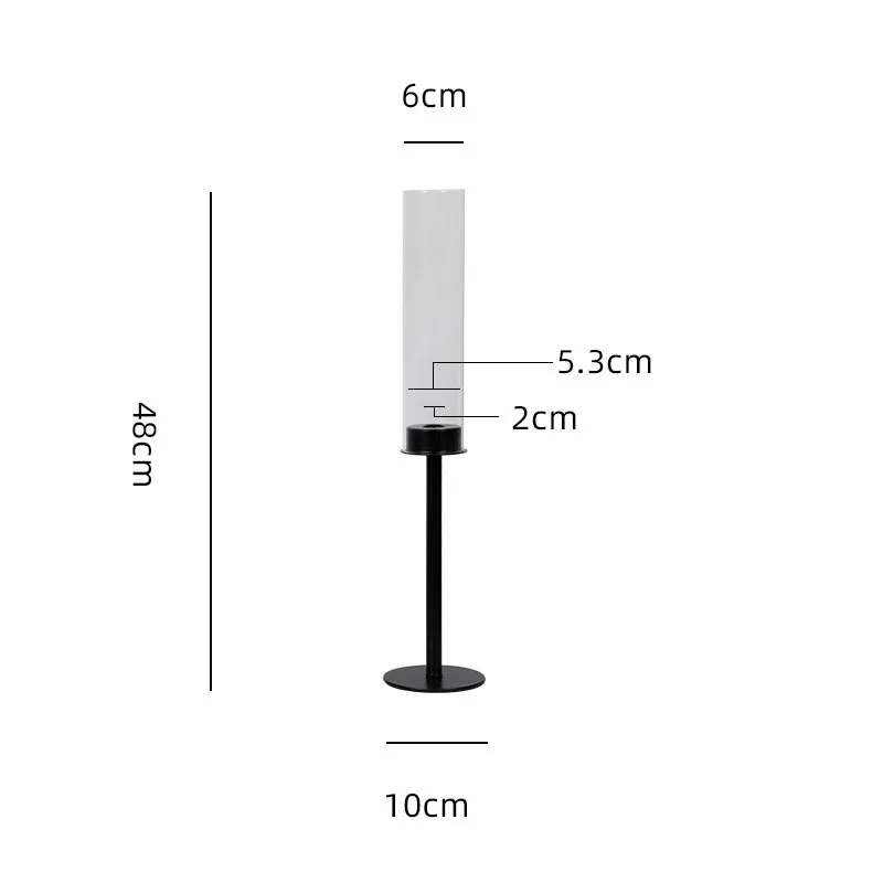 Wedding Centerpieces Long Candle Holder Decor And Home Black Single Glass Candlestick With Hurricane
