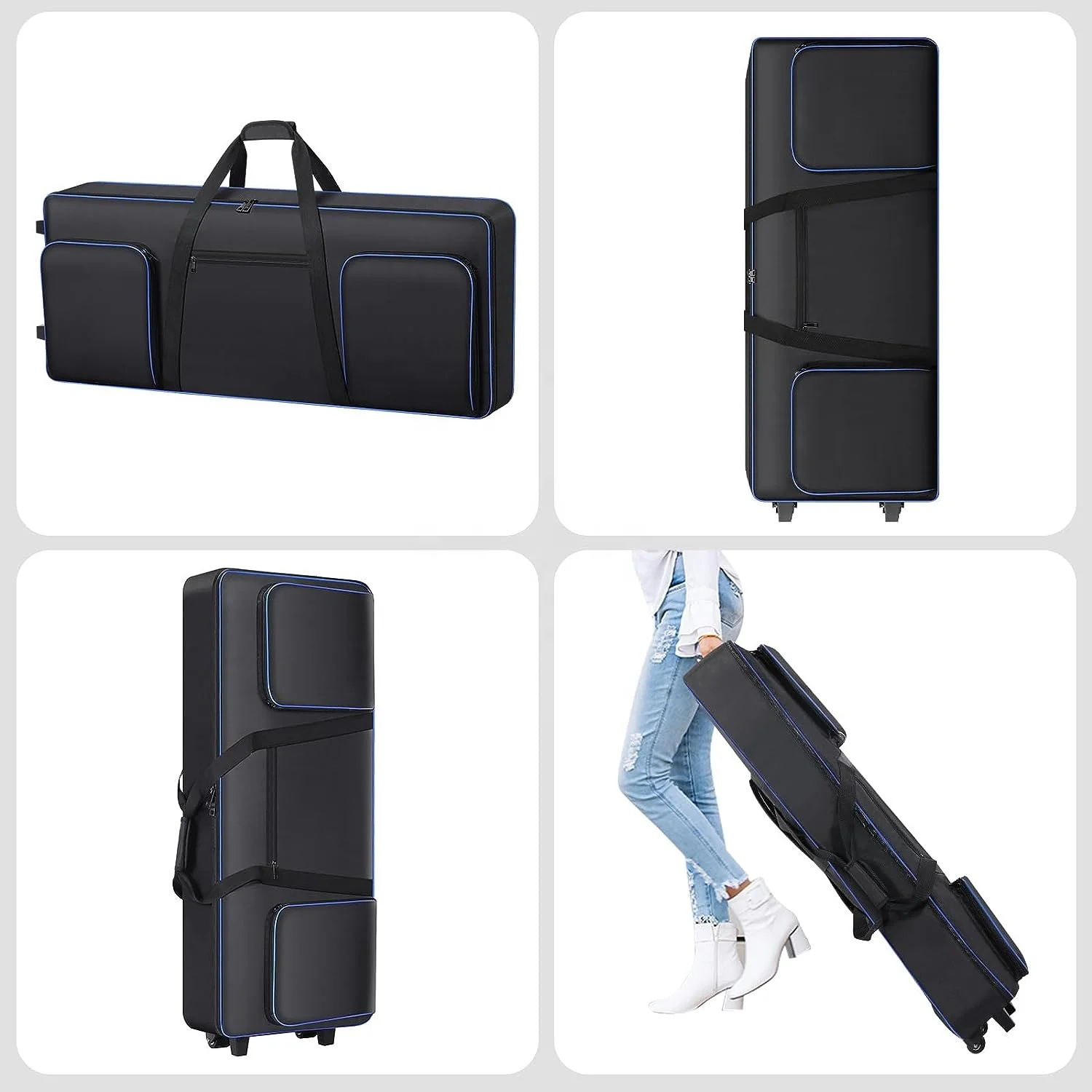 Durable Waterproof Electronic Piano Bags 10mm foam Padded Musical Instrument Padded Gig Bag