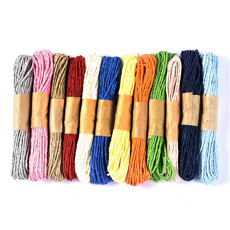 
Wholesale Colorful Striped Paper Rope Twine Paper Ribbon Rope Gift Box Packaging 