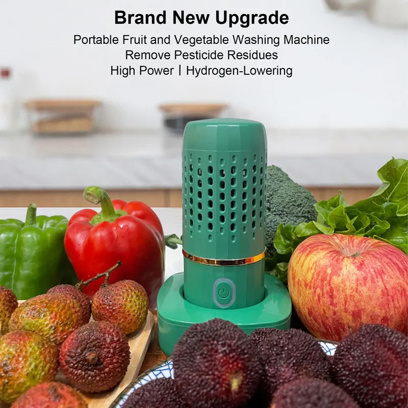 Portable Fruit Vegetable Washing Machine Capsule Shape Wireless Food Purifier Household Pesticide Disinfection vegetables