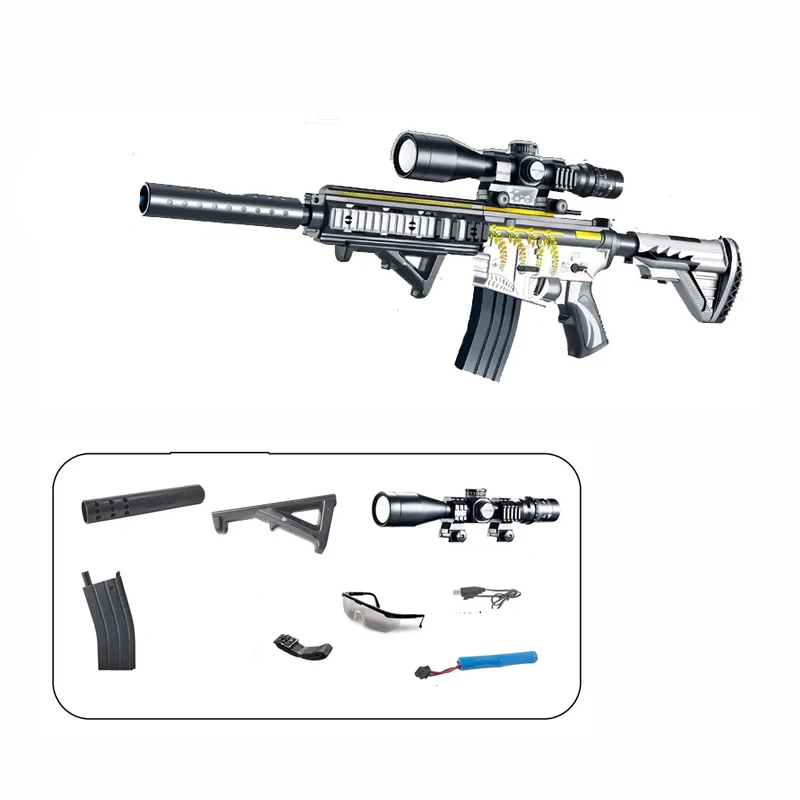 High Quality Plastic Assault Rifle Toy Gel Blaster Water Bullet Gun Cs Battle Design Game M416 Toy Gun