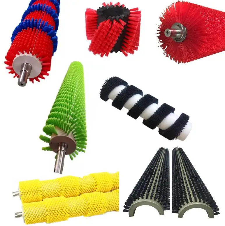 Custom Various Shapes Industrial Cylinder Nylon Spiral Roller Brush for Cleaning