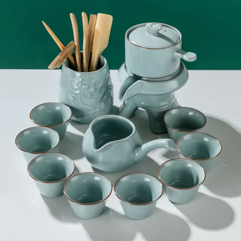 Antique design Automatic tea set Ceramic kungfu tea set Gift tea set