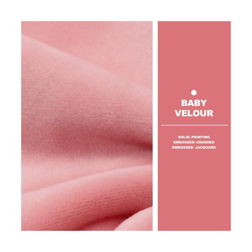 100%Polyester 230GSM Baby Velour Velboa/ Velour Fabric Velvet Fabric for Baby Sofa/ Dolls/ Plush Toys