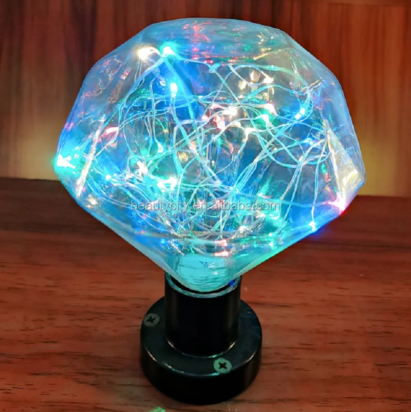 Transparent glass custom shapes of seven colored lights 0.5W 0.8W 1.4W decorative retro globe LED light bulb copper wire lamp