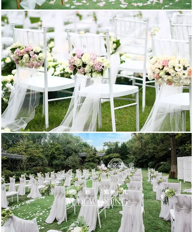 Hot product exquisite customized Multipurpose polyester Anti-crease mesh curtain for Wedding Chairs and Ceiling Decor