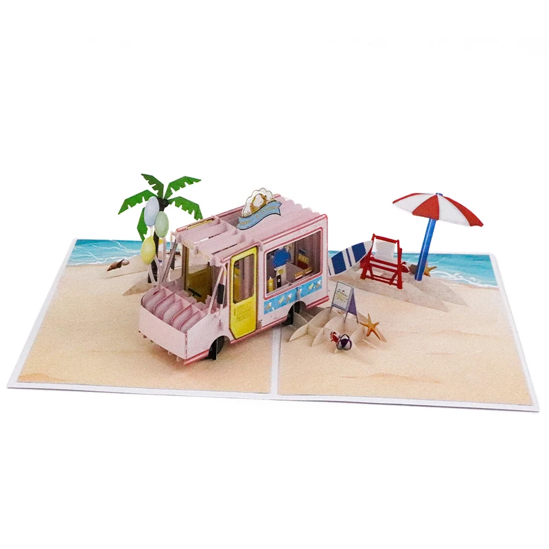 Custom 3d holiday style card beautiful birthday pop up greeting card  3d birthday card