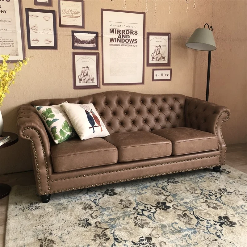 Annbor american classic chesterfield living room sofa Luxury Hotel Furniture factory