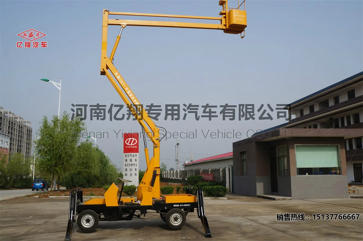 Portable Electric-Powered High-Altitude Work Platform with Long Arm Mobile Service Equipment for Fuel Station Application