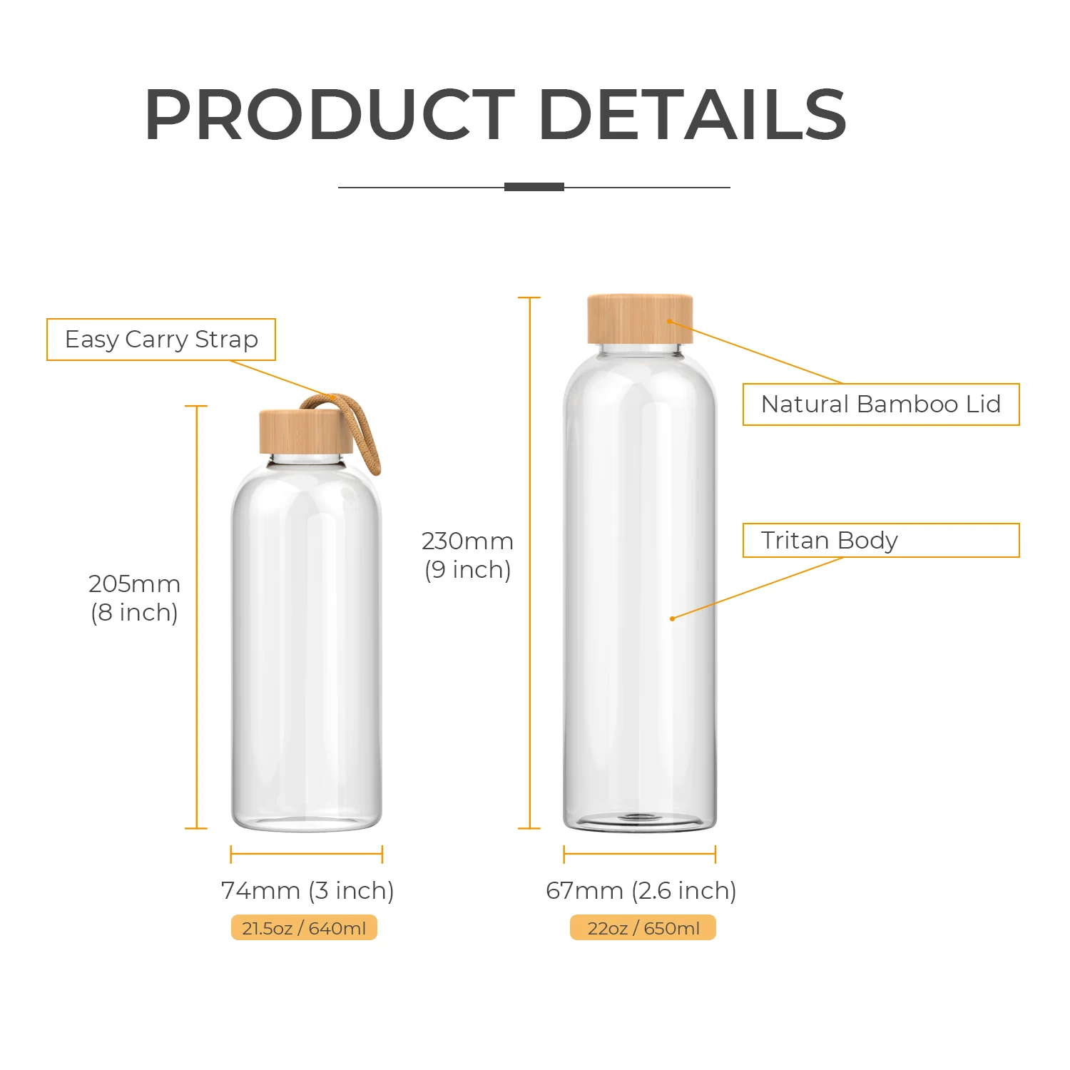 High temperature resistant transparent sports water cup travel space cup fitness water bottle outdoor portable large capacity