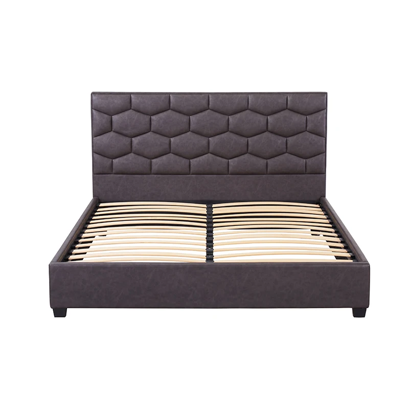 Home Furniture Bedroom Modern Queen Size Wooden Soft PU leather Beds