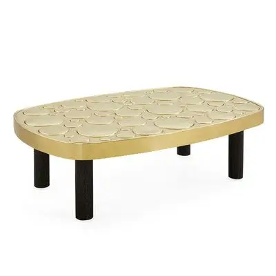 Журнальный столик Jonathan Adler современный роскошный золотой Латунный черный деревянный центральный стол американская мебель для