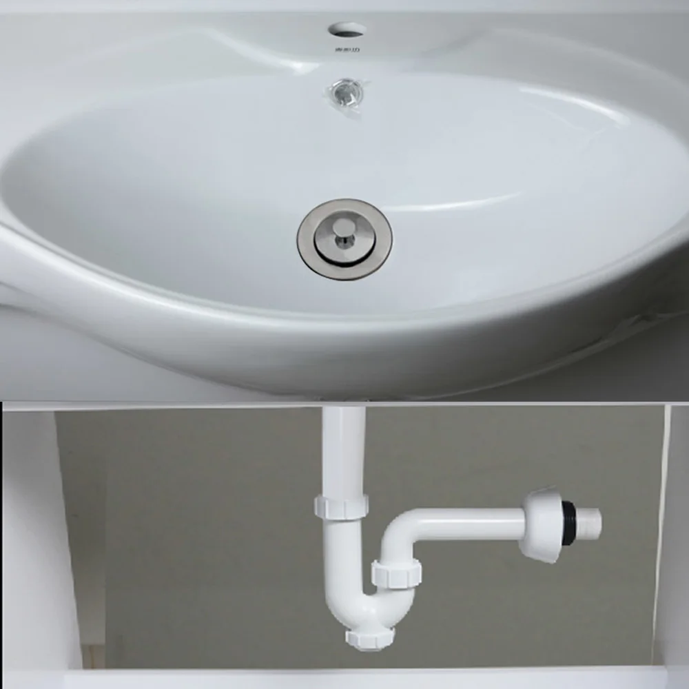 Plastic Wash Basin Drainer with Drain Pipe Siphon