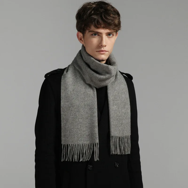 Wholesale Scarf Cashmere Feeling Solid Color Fashion Man Thick Winter Pashmina Shawls Scarves