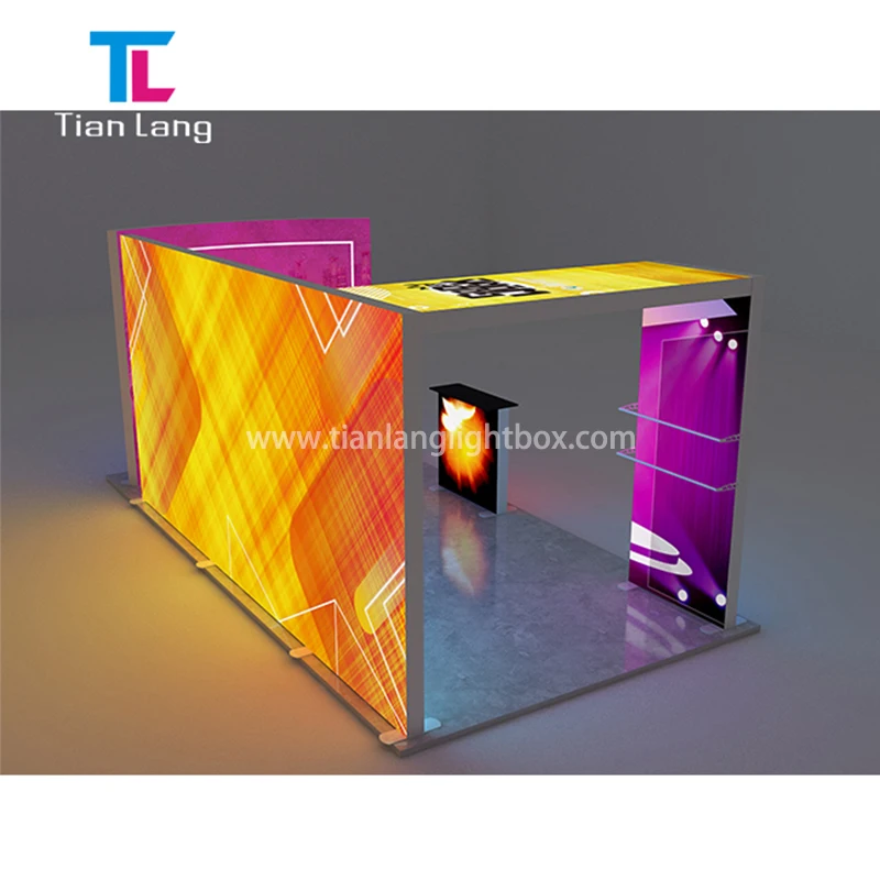 Gorgeous Portable Trade Show Display Booth Designs For Clothing Shop Exhibition Booth Display Light Box