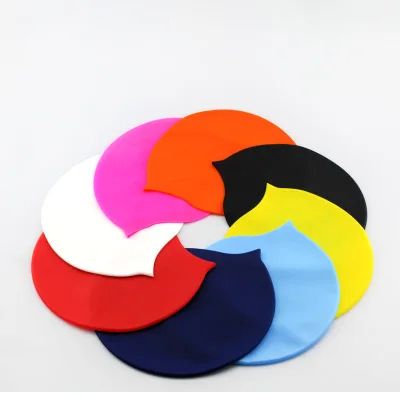 Custom logo Printed Waterproof Silicone Swim Cap Swimming Cap