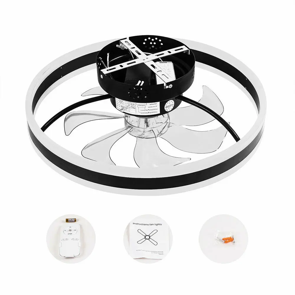Modern indoor Ceiling Fan with Light Dimmable LED Smart 3 Light Color Change Multi-Speed and Timing with Remote Control
