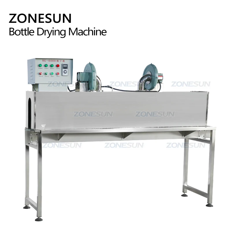 ZONESUN ZS-HG6000 Hot Air Glass Bottle Jars Tunnel Type Drying Machine High Temperature Bottle Dryer for Filling Production Line