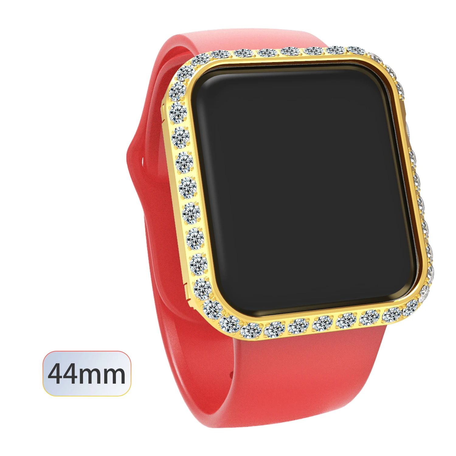  Custom Logo Gift OEM Luxury Diamond Smart Watch Case for Apple Iwatch 44mm Protective Watches Face