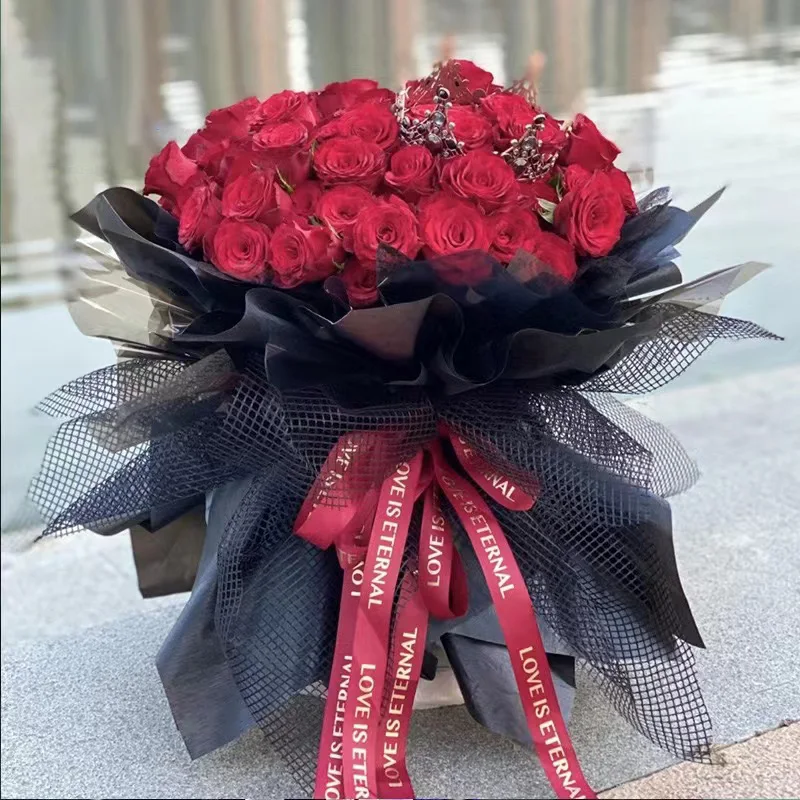 Wholesale Korean Classic Net Mesh Paper Roll Wrapping Flower Bouquet Gift Decor Wrapping Paper