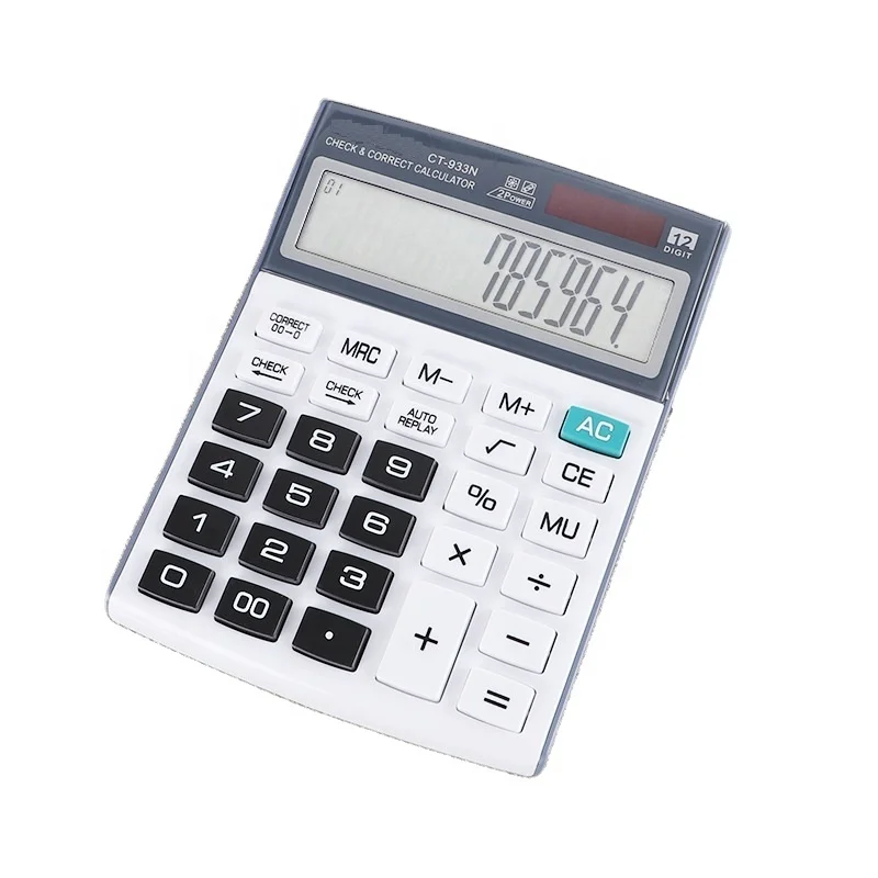 2022 New 12-Digit Solar Battery Dual Power Large Display Office Desktop Calculator