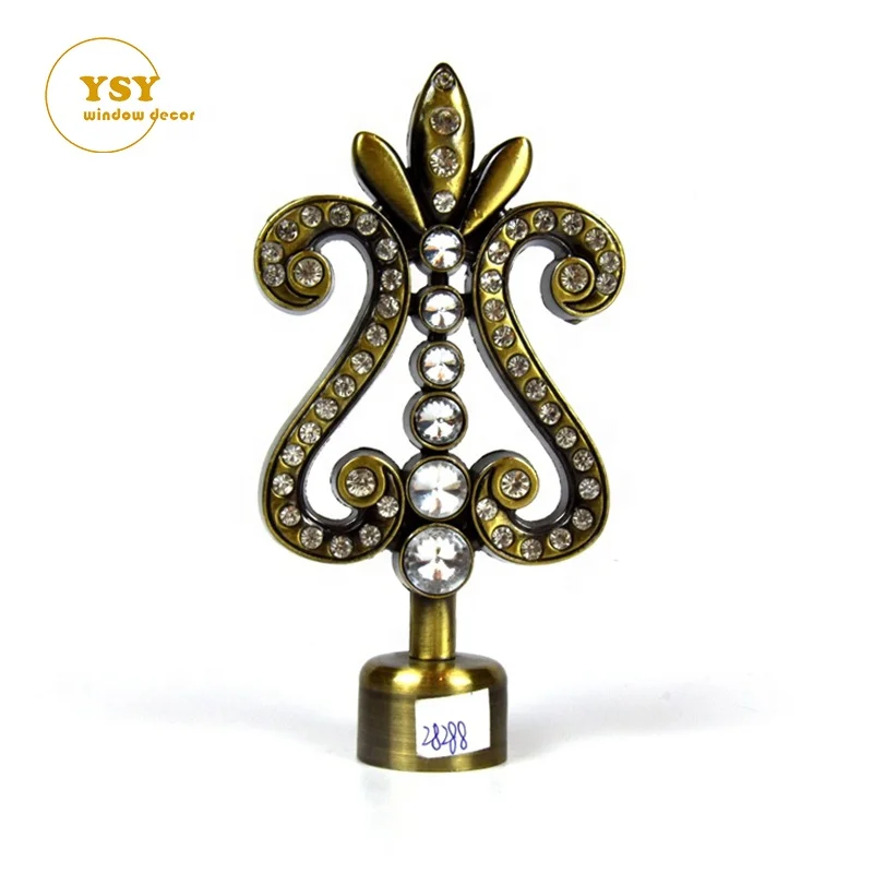 Chrome Diamond Curtain Rod Ends Metal Drapery Poles Tracks And Finials 28mm