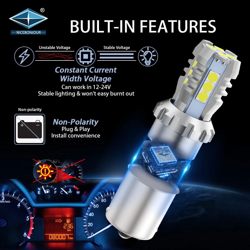 Wholesale 1400lm Bulb 1156 Turn Signal Light LED Car Brake Light 1157 Switchback S25 P21W 12V 24V Auto Lighting System