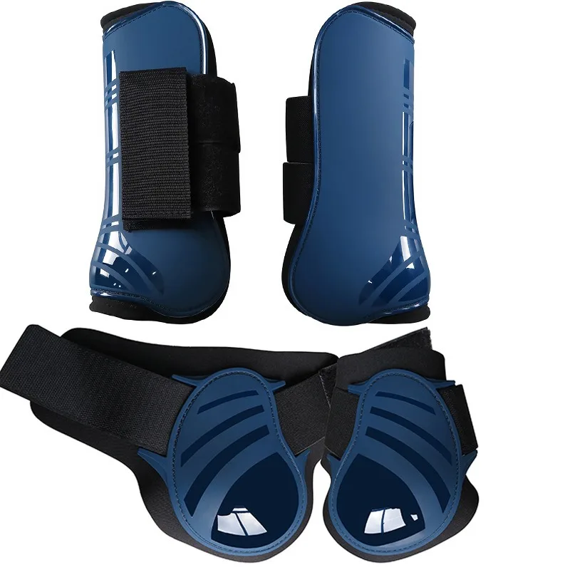 PU Training Jumping Riding Eventing Brushing Horse Boots Lightweight Breathable Front & Hind Boots Legs Protector one set