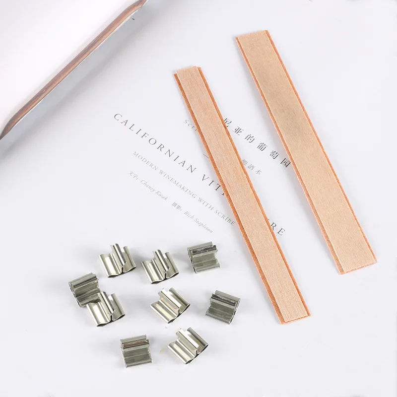 Hot seller crackling booster wooden wick smokeless Crackling Wood Candle Wicks with Iron Stand for DIY Candle Making Wholesale