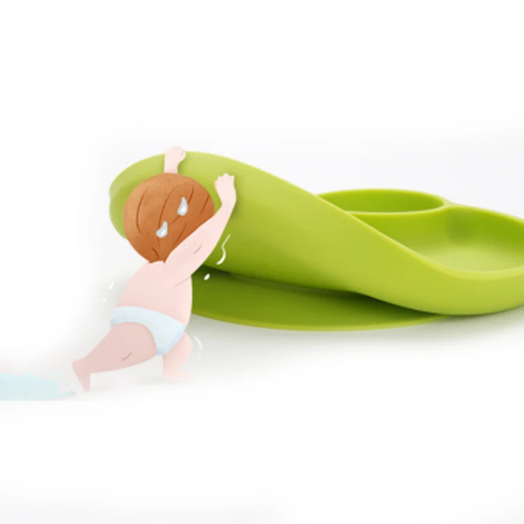 Promotion Kid 3 Compartment Plate Silicone Food Plate Divide Silicone Baby Plate