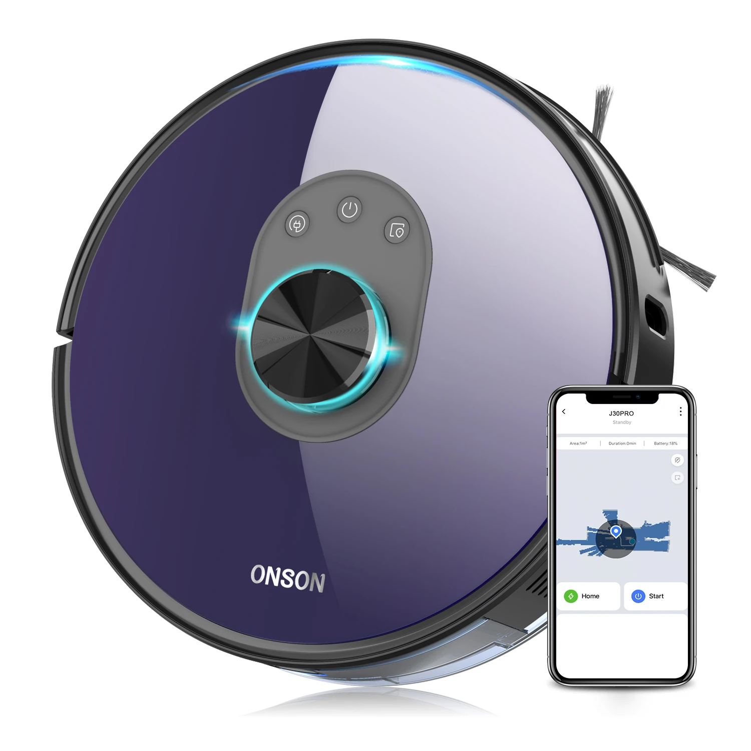 ONSON J30 Pro WiFi Laser Low Noise Intelligent Vacuum Robot Cleaner with Mopping Function