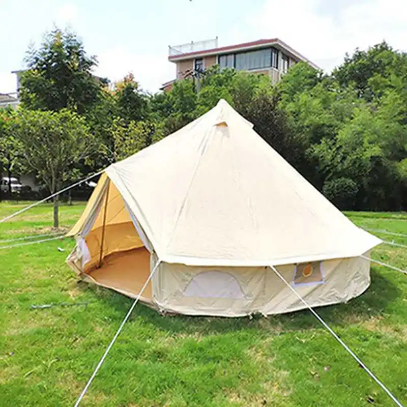 3M 4M 5M 6M Custom Glamping Tent Wall Yurt Family Tent Camping Outdoor Cotton Canvas Bell Tent