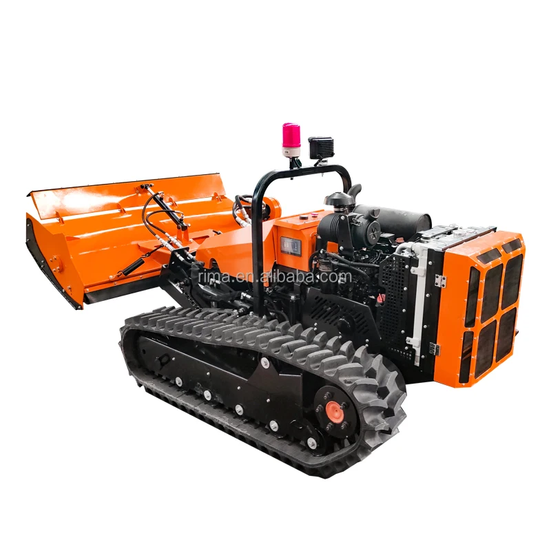RIMA Remote Control Grass Cutter Rubber Tracks Loader with Robot Lawn Mower Robomaster40 Forestry Mulcher Lawnmower