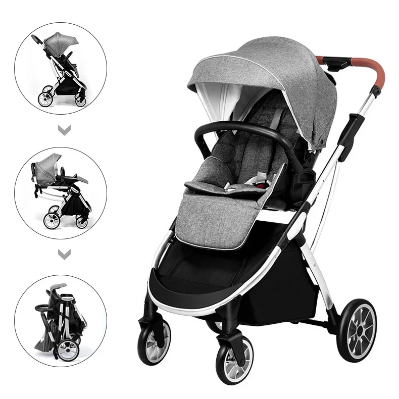 Light Weight Baby Carriage Foldable Luxury China Oem Customized Walker Steel Stainless Frame Baby Stroller