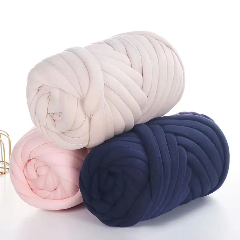 On Sale 2cm 500g Polyester Plush Cotton Chunky Giant Tube Yarn