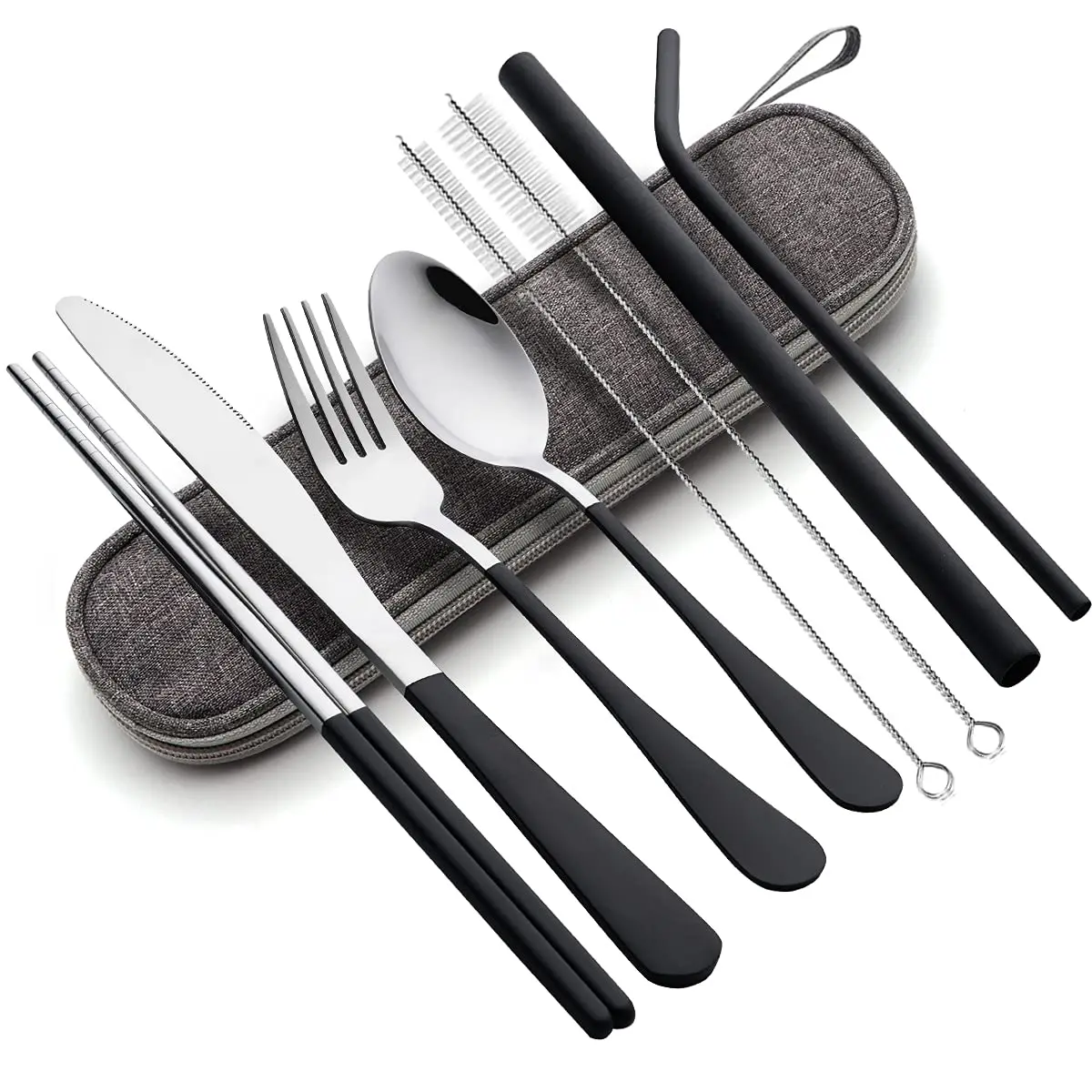 Stainless Cutlery Spoon And Fork Steel Reusable Luxury Tableware Portable Flatware Camping Travel Cutleriy Set