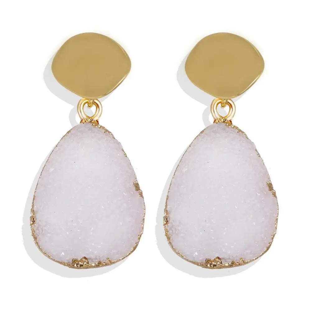 Fashion gold natural stone earrings For Women Wholesale N91095