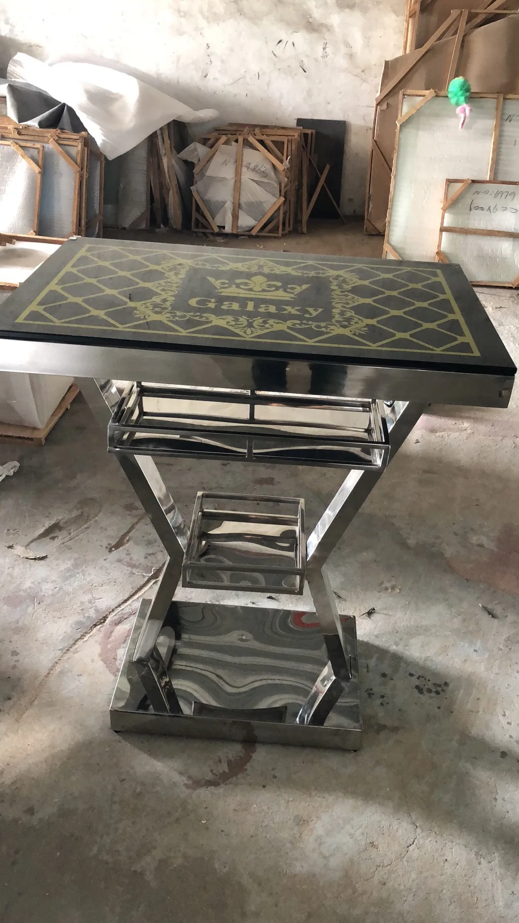 Customized Logo Stainless Steel Metal KTV Nightclub Bar Table Furnitures